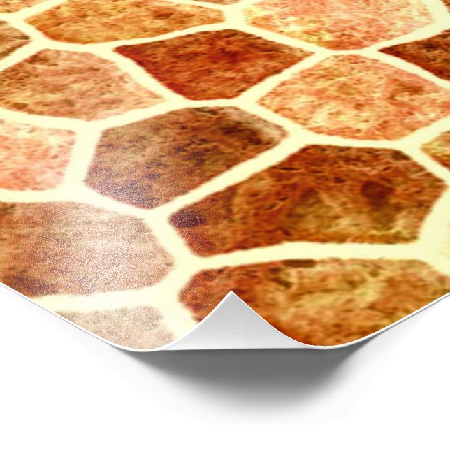 Braun und Creme Cobbled Patchwork Terrazo Muster Fotodruck (Ecke)