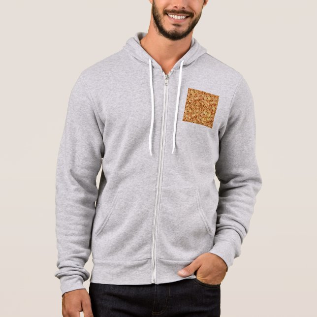 Braun und Creme Cobbled Patchwork Terrazo Muster. Hoodie (Vorderseite)