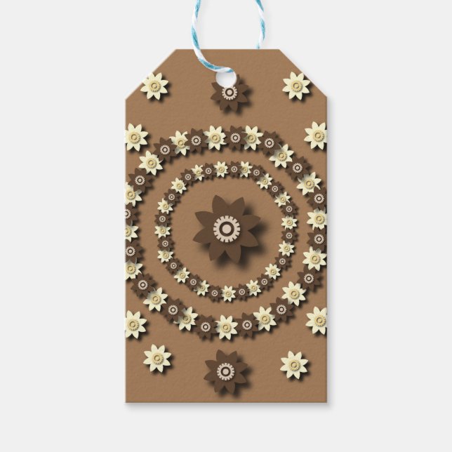 Braun und Creme Geschenkanhänger (Vorderseite)