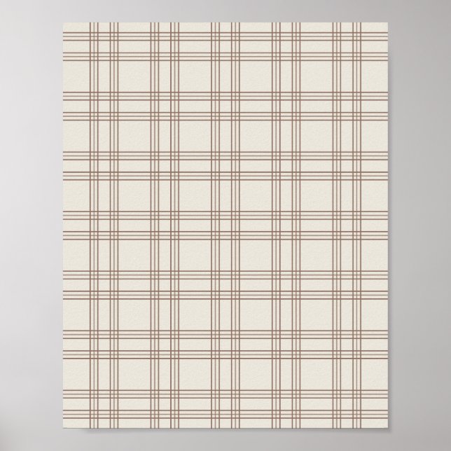 Braun und cremefarben Gingham Poster (Vorne)