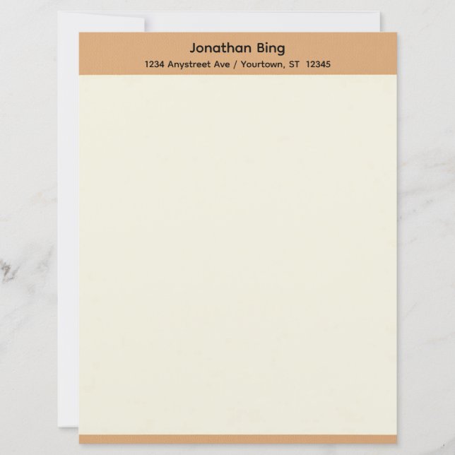 Braun- und cremefarbene Schreibwarenpapier (Vorderseite)