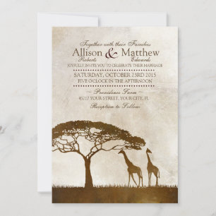 Braun und Elfenbeinafrikanische Giraffe Einladung 