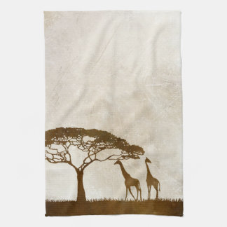 Braun und Elfenbeinafrikanische Giraffenhochzeit Handtuch