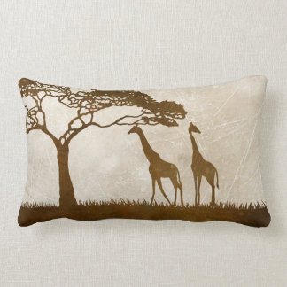 Braun und Elfenbeinafrikanische Giraffenhochzeit Lendenkissen