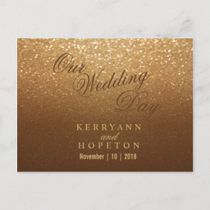 Braun und Gold Glitter - RSVP Postkarte