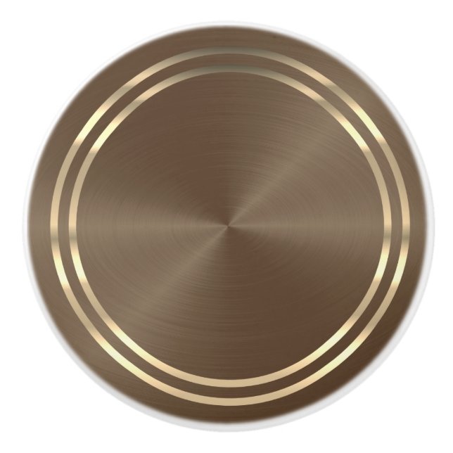 Braun und Gold Keramikknauf (Vorderseite)