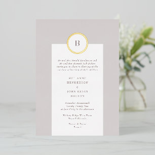 Braun und Gold Kreis Monogramm Hochzeit Folieneinladung