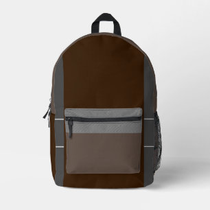 braun und grau bedruckter rucksack
