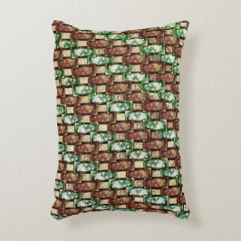 Braun und grün, gepunktet, rechteckige Stücke gesc Dekokissen
