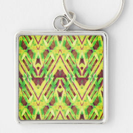 Braun- und Grünmuster Schlüsselanhänger