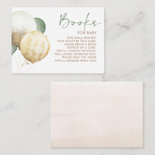 Braun und Käfig Grüne Balloons Kinderduschbücher Begleitkarte