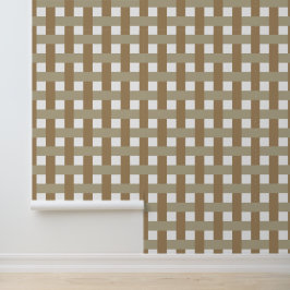 Braun und Khaki Karo - Gingham - Boho Erdig Tapete
