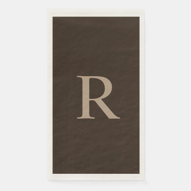 Braun- und Mit Monogramm Papierhandtuch Serviette (Vorderseite)