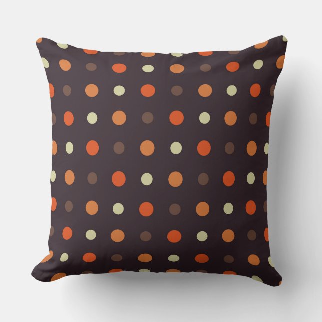 braun und orange Herbst Punkte Kissen (Vorderseite)