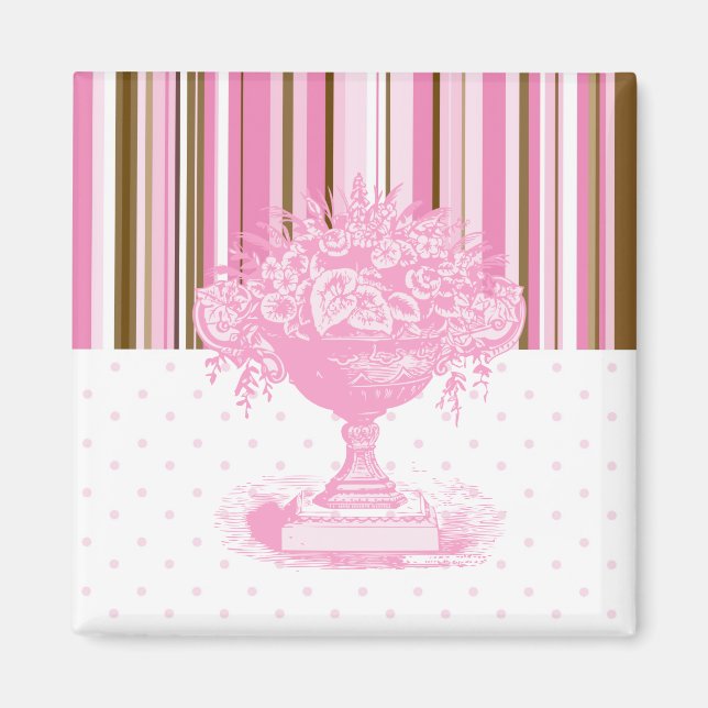 Braun und rosa Chic Magnet (Vorne)