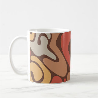 Braun und rostwarme Spiralspulen-Muster Kaffeetasse