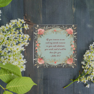 Braun und Salbei Blumenrahmen Bibelvers Feiertagskarte