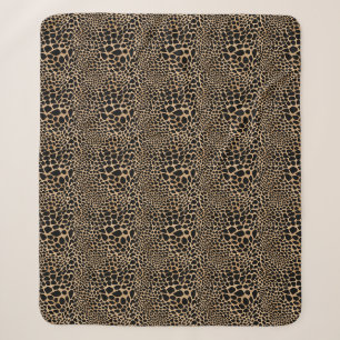 Braun und Schwarz Gepardendruck mit großen und kle Sherpadecke