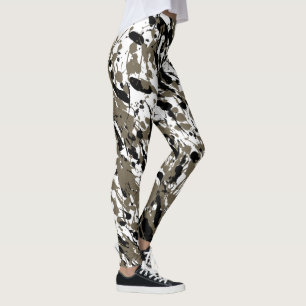 Braun und Schwarz Splash und Tropfen Art Leggings
