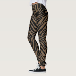 Braun- und schwarzer Zebradruck Leggings