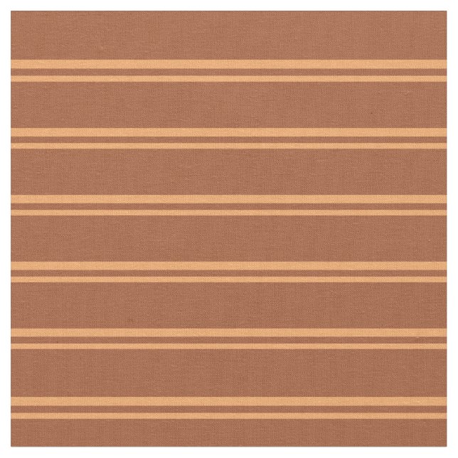 Braun- und Sienna-farbige Linien Muster Stoff (Nahaufnahme)