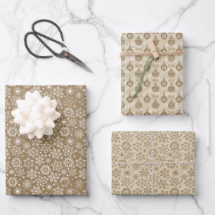 Braun und Tan Craft Weihnachten Geschenkpapier Set