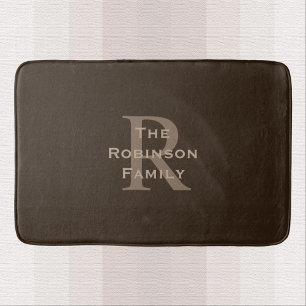 Braun und Tan Name Mit Monogramm Badematte