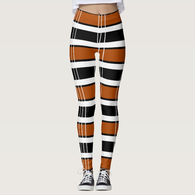 braun und weiß Kariert Leggings (Vorderseite)