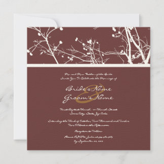 Braun und Weiß Winterbaum Einladung zum Hochzeitsf