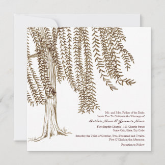 Braun- und Weißbaum Einladung zur Hochzeit