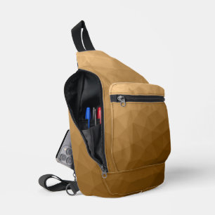 Braun verlaufender geometrischer Maschenmuster Crossbody Bag