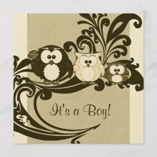 Braun-Vintag-Schüssel Kinderdusche Einladung