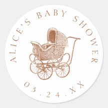 Braun vintage Kinderwagen Baby Shower