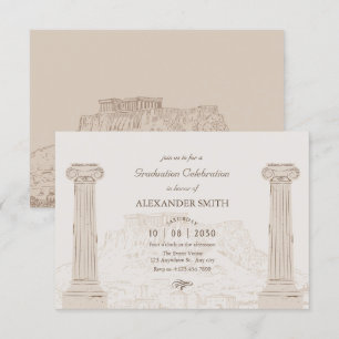 Braun Vintager antiker Abschluss Einladung