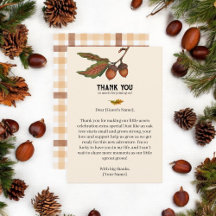 Braun Wasserfarbe Kariert Fall Acorn Babydusche