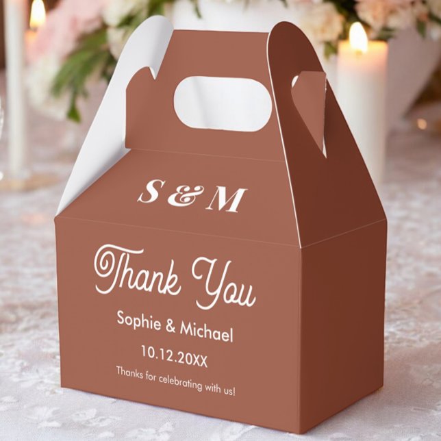 Braun Wedding Terracotta Bride Groom Geschenkschachtel (Von Creator hochgeladen)