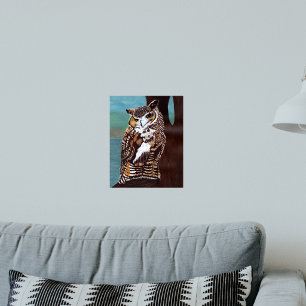 Braun-Weiß-Eulenposter Poster