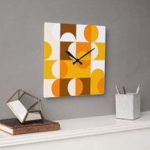 Braun Weiß Orange Gelb Halbkreise Muster
