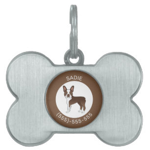 Braun-weiße Boston-Terrier-Hund-Illustration Tiermarke