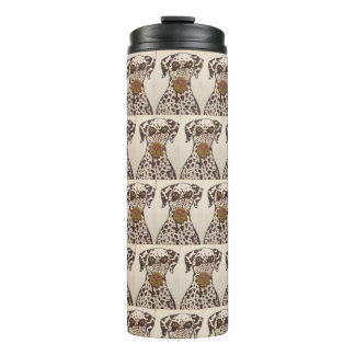 braun-weiße Dalmatiner-Hund-Thermal-Tumbler Thermosbecher