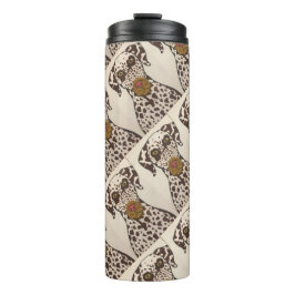 braun-weiße Dalmatiner-Thermal-Tumbler Thermosbecher