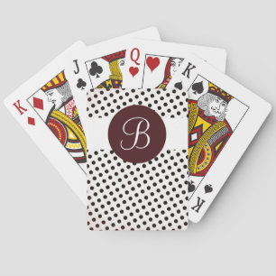 Braun weiße Punkte benutzerdefinierte Monogramm-Sp Spielkarten