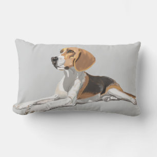 Braun Weiße & Schwarze Beagle Lendenkissen