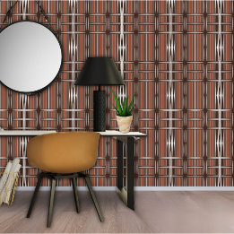 Braun-weiße Streifen im geometrischen Vintage-Must Tapete