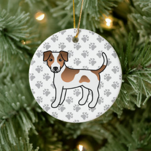 Braun-weißer Dänisch-Schwedischer Farmhund Süßer H Keramik Ornament