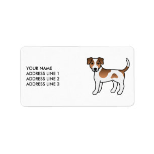 Braun-weißer Dänisch-Schwedischer Farmhund & Text Adressaufkleber