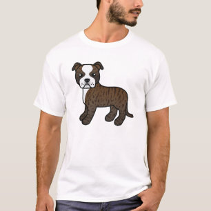 Braun-weißer Staffordshire Bull Terrier Hund T-Shirt