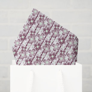 braun-weißes Blumenmuster Seidenpapier