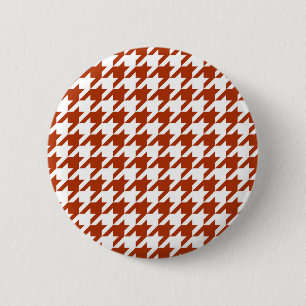 Braun-weißes Houndstooth-Karodesign Button
