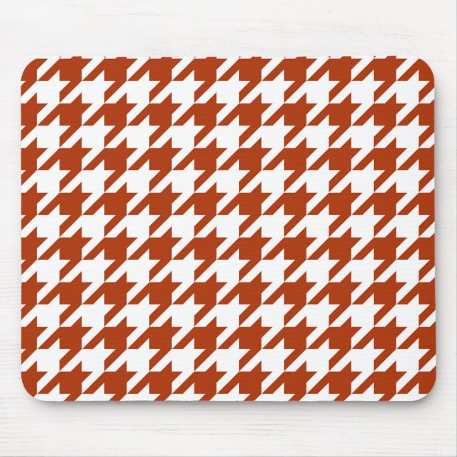 Braun-weißes Houndstooth-Karodesign  Mousepad (Vorne)